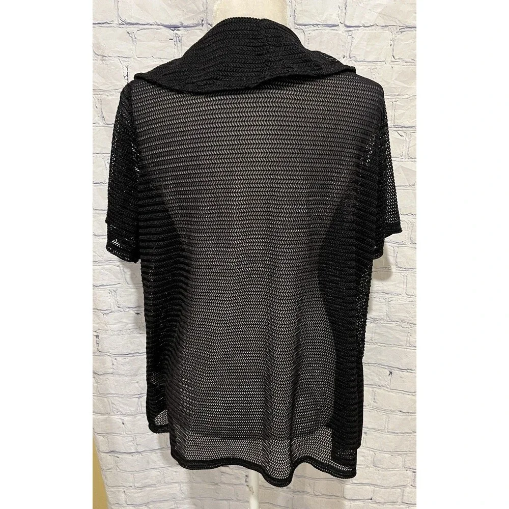 Avenue Open Knit Black Sweater Cardigan Plus Size 18/20 - Picture 4 of 7